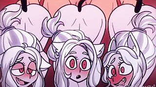 Threesome With Girlfriend – Cute Furry Cosplay Doggystyle, Fingering And Fucking Pussy