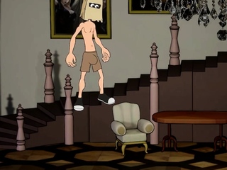 Brunette cums to hentai