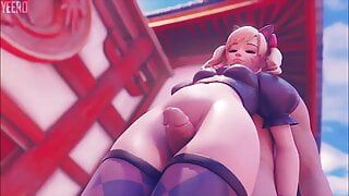 D.Va Giving A Lucky Guy A Warm Thigh Job