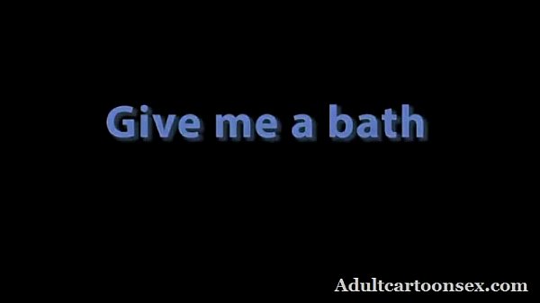 Chubby 3D hunk taking a hard black cock in the bathtub