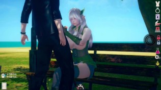 【性格おおらかで優しい】 AI少女プレイ動画(銀髪爆乳エルフ美少女と乳揉みエッチ)3DCGエロゲーム.【Hentai Game Ai Shoujyo 】Big tits Silver hair elf