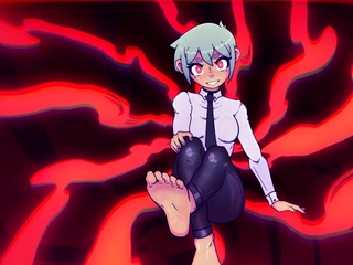 Hentai redhead gives blowjob and having sex