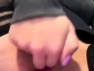 The beauty is having fun masturbating at work